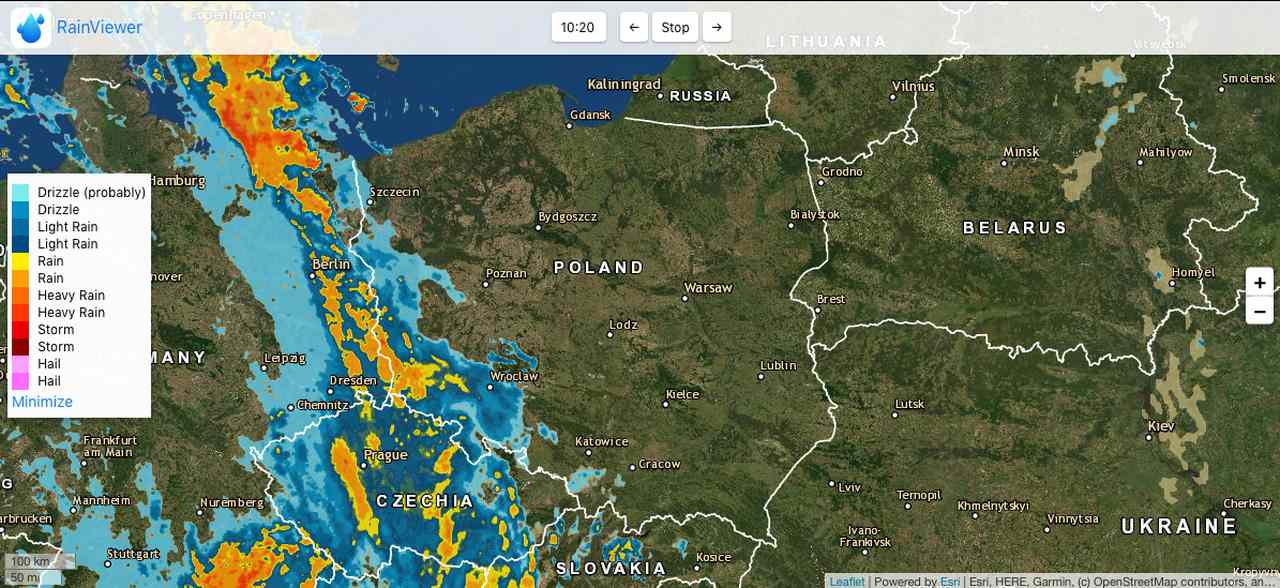 Mapa burzowa Polski